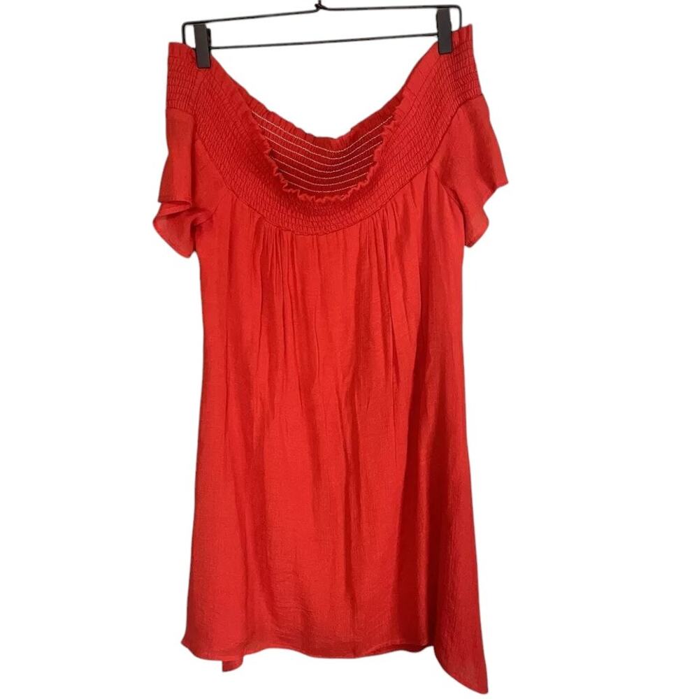 Anthropologie Amadi Off The Shoulder Red Dress Size Small Petite NWT - Picture 3 of 6